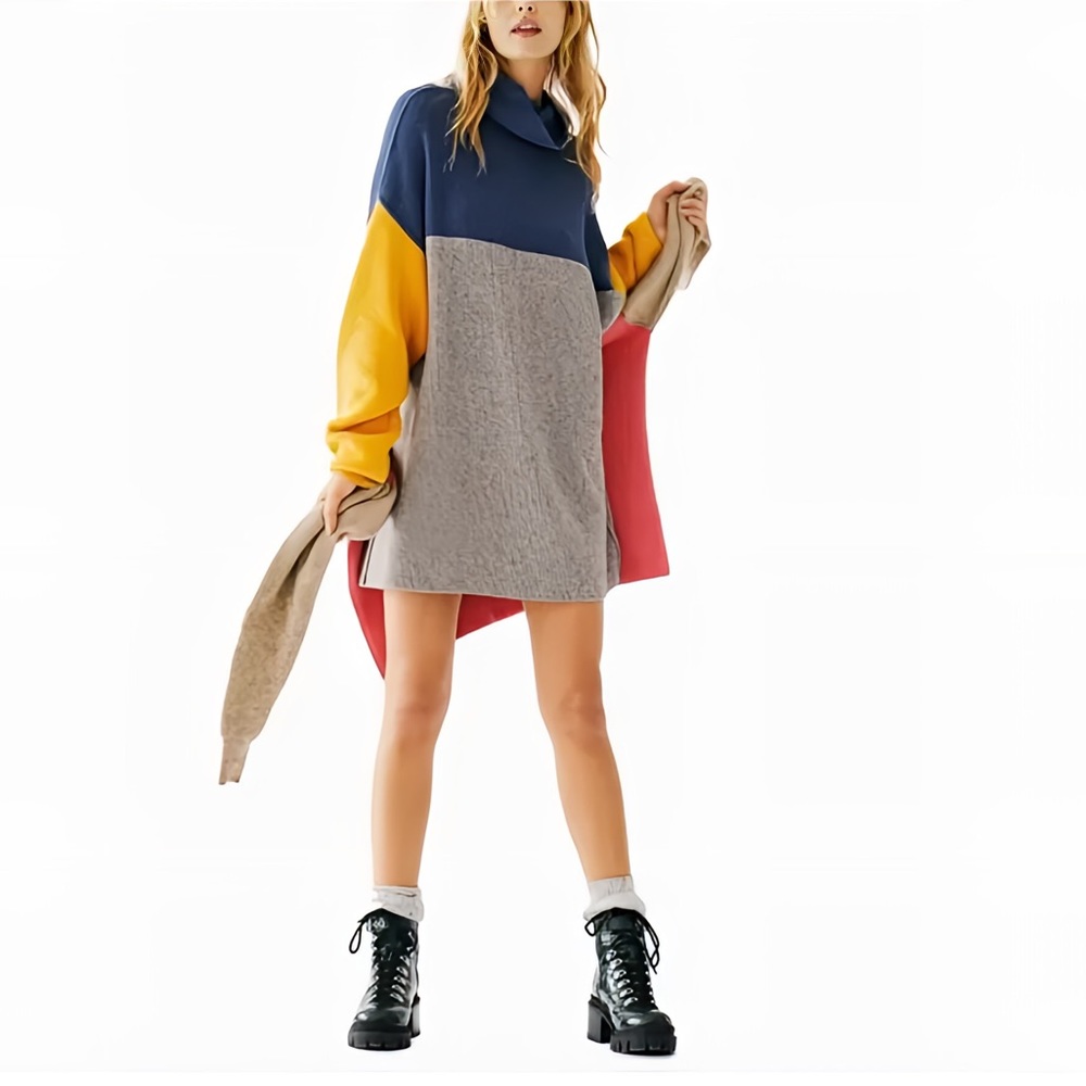 Free People Softly Structured Color Block Sweater… - image 4